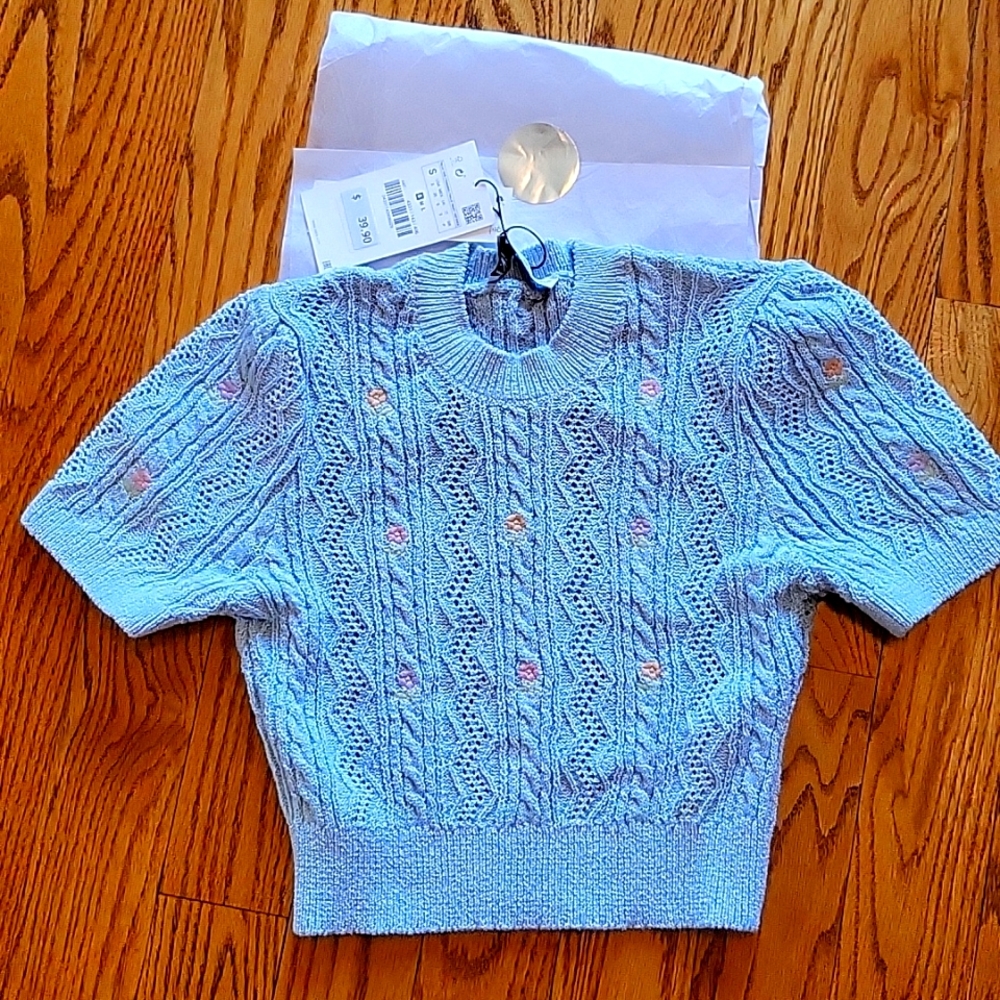 Zara Spring cropped knit top